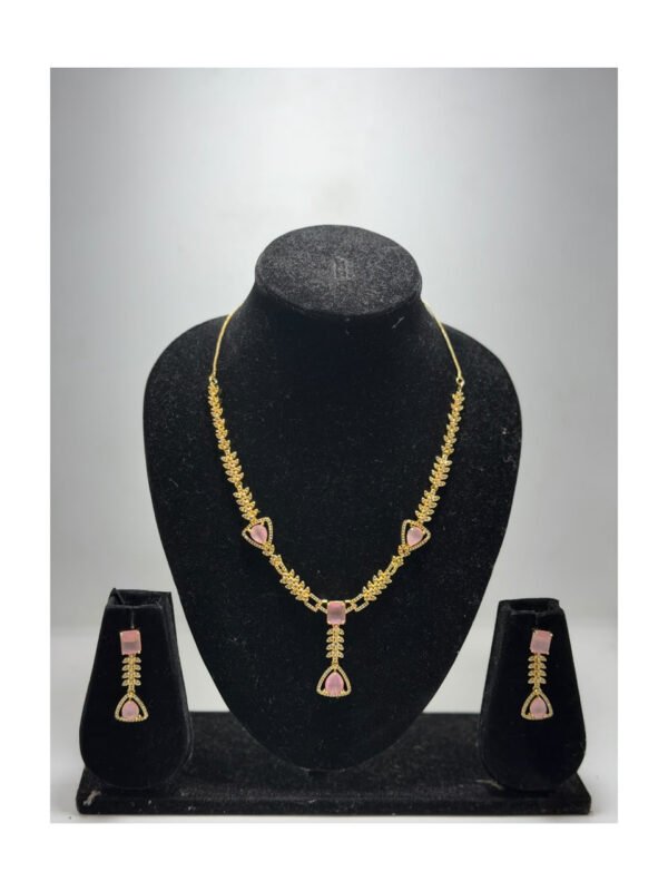 Elegant Silver -Tone Emerald Floral Necklace Set with Matching Earrings for Women & Girl Perfect for Any occasions and wedding gift