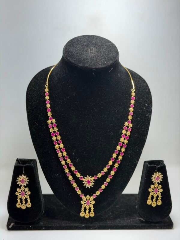 Dazzling Stone Gold & Silver Plated Jewellery Set for Women | Bridal Necklace Set with Earrings | Dulhan Wedding Jewellery | Traditional Party & Festive Wear