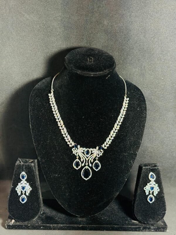 Luxury Ruby & Diamond Necklace and Earring Set | Elegant Crystal Jewellery