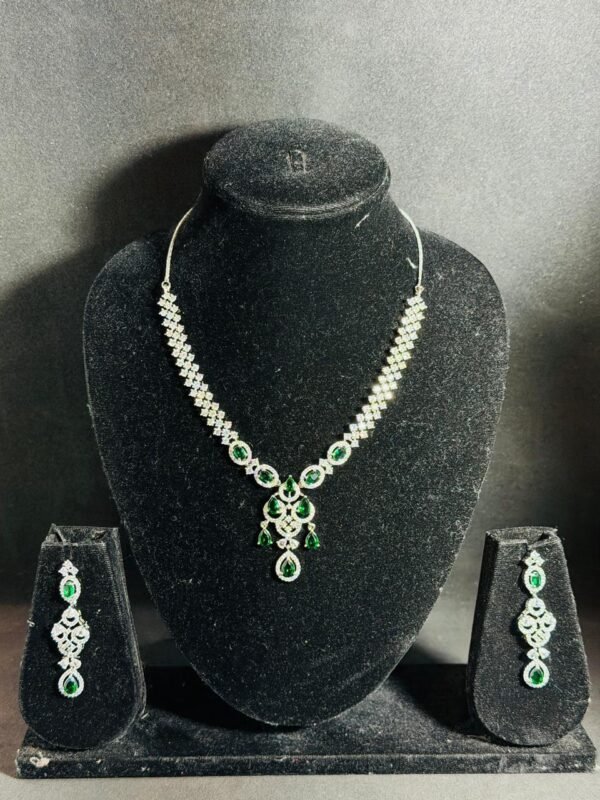 Luxury Ruby & Diamond Necklace and Earring Set | Elegant Crystal Jewellery
